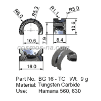 wire guide-bow guide bg 16-tc