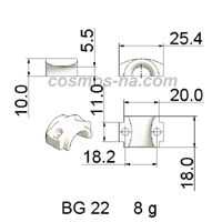 WIRE GUIDE BOW GUIDE BG - 22 DIMENSIONS