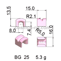 WIRE GUIDE BOW GUIDE BG - 25 DIMENSIONS