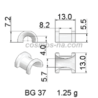 WIRE GUIDE BOW GUIDE BG - 37 DIMENSIONS