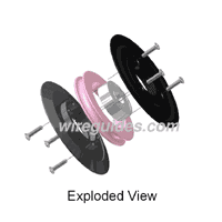 GUIDE PULLEYS, A DISASSEMBLED VIEW OF A FLANGE PULLEY