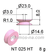 WIRE GUIDE HIGH TEMPERATURE PULLEY  NT 025 HT