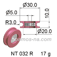 WIRE GUIDE SOLID ALUMINA PULLEY NT 032 R