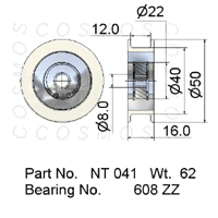 Guide Pulleys, Solid Ceramic Pulley NT 041