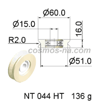 WIRE GUIDE HIGH TEMPEERATURE PULLEY NT 044 HT