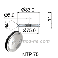 WIRE GUIDE PLASMA SPRAYED PULLY NTP 75 DIMENSIONS